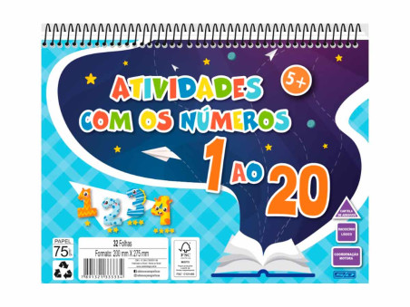 CADERNO ATIV.NUMEROS 5 ANOS 32F.C/ADESIV