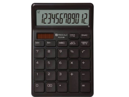 CALC.MESA 10X15 12D.PRETA SL/BT.PC210-BK