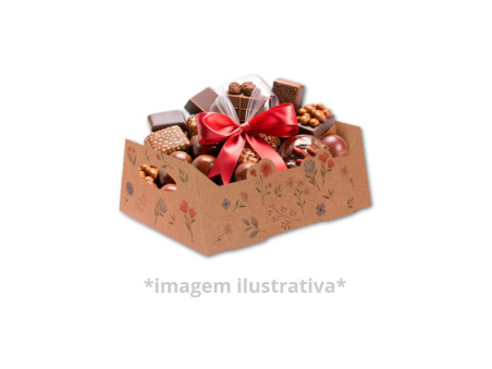 CESTA 27X19X10 KRAFT FLORES DO CAMPO-AV