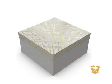 CX.26X26X12 BRANCO C/OURO...