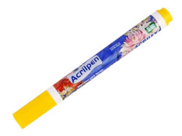 CANETA TECIDO AMARELO OURO...