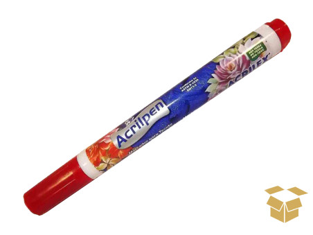 CANETA TECIDO VERMELHO FOGO -0507 C/12