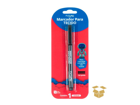 CANETA TECIDO PRETA FUTURO C/12