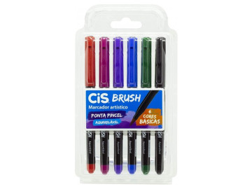 CANETA BRUSH 06 CORES BASICAS