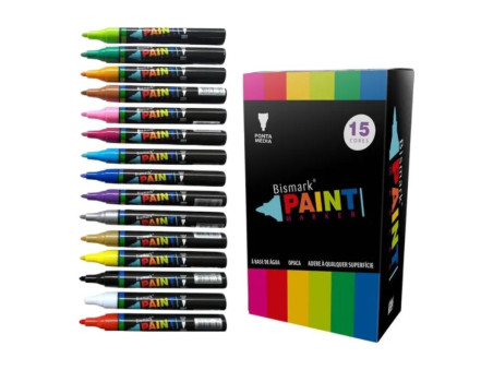 CANETA PAINT BISMARK 15 CORES PONTA MED