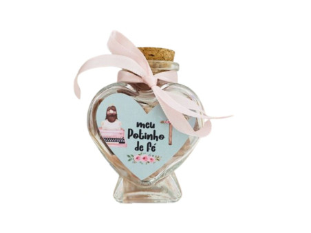 MENSAGEM DE FE EM POTE VIDRO C/35