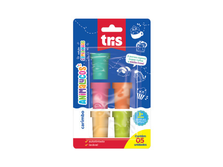 CARIMBO DESENHO ANIMALUCO COMIDAS C/5