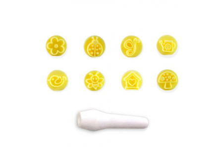 CARIMBO DECORATIVO JARDIM AMARELO C/8