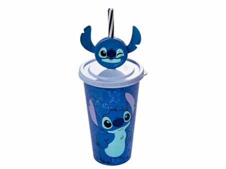 COPO PLAST.STITCH C/CANUDO 500ML