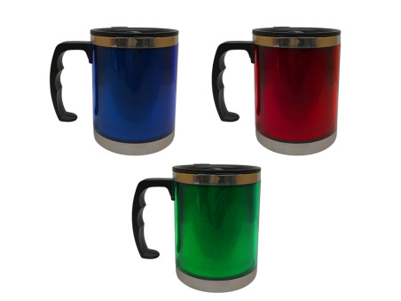 CANECA TERMICA ACO INOX CORES 450ML.