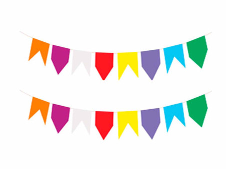 BANDEIRINHA JUNINA 16X17 PLASTICA 10MTS.