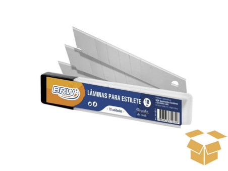 LAMINA ESTILETE LARGO 18MM BRW C/10X10