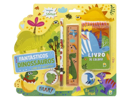KIT LIVRO COL.+LP+BOR+AP+REG.DINOSSAURO