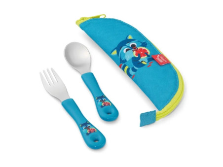 KIT TALHERES PICNIK RACOOM AZUL C/ESTOJO