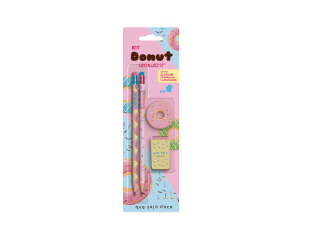 KIT ESCOLAR DONUT 2 LAPIS+AP.+BOR.