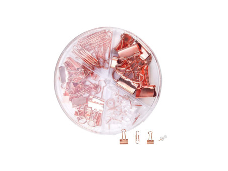 KIT CLIPS/ALFINETE/PREND/PAPEL -ROSE
