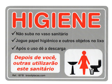 PLACA PVC 12,5X17 HIGIENE...