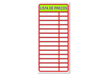 PLACA PVC 35X80 LISTA DE...