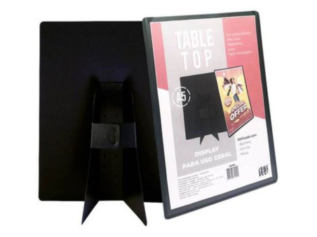 SUPORTE INFORMATIVO BALCAO A5 PRETO