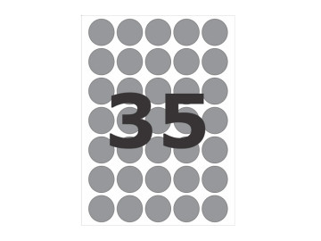 ETIQUETA REDONDA 19MM PRATA...