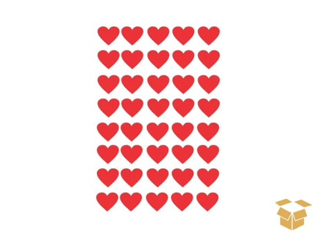 ETIQUETA ADESIVA CORACAO VM.15MM C/210