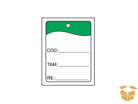 ETIQUETA CONFECCAO 30X38MM VERDE C/1000