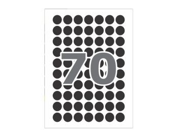 ETIQUETA REDONDA 12MM.PRETA...