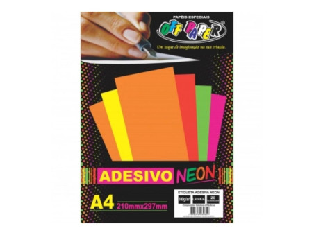 ETIQUETA NEON 210X297MM A4 100G.20F.LJ.