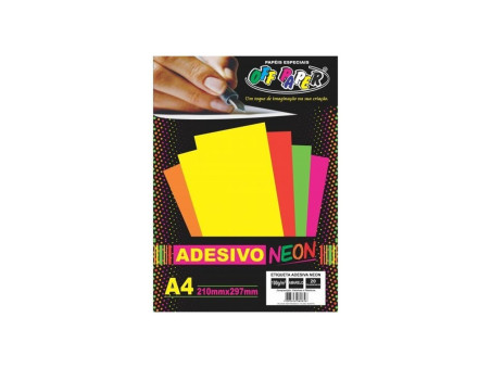 ETIQUETA NEON 210X297MM A4 100G.20F.AM.