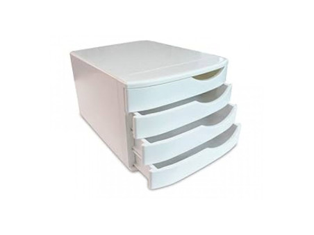 ARQUIVO 4 GAVETAS BRANCO PASTEL