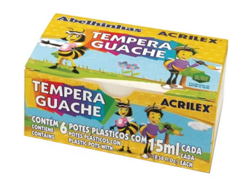 GUACHE 06 CORES SORTIDO 15ML.