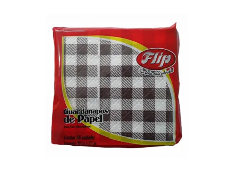 GUARDANAPO MESA 20X21 XADREZ PRETO  C/50