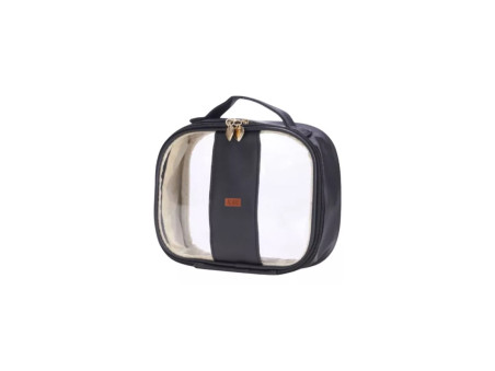 NECESSAIRE MAKEUP TRANSPARENTE/ PRETA