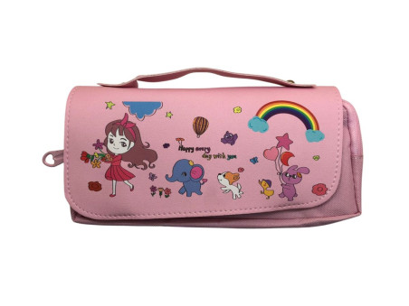 BOLSINHA EST.BICHINHOS ROSA C/ALCA 1D.