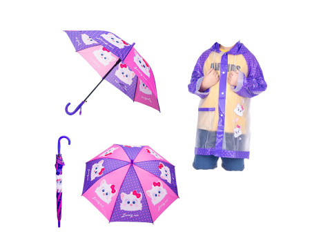 GUARDA CHUVA C/CAPA INFANTIL CORES 67CM.