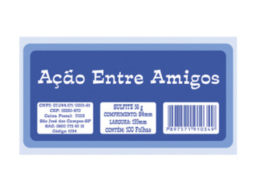 BLOCO ACAO ENTRE AMIGOS 100F.