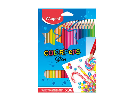 LAPIS COR  36 CORES TRIANG.PEPS STAR