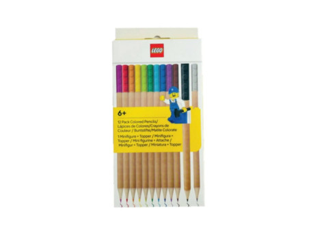 LAPIS COR 12 CORES LEGO C/BLOCO MINI FIG