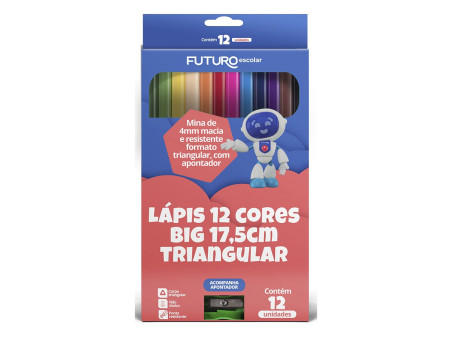 LAPIS COR JUMBO 12 CORES 17,5CM.TRIANG