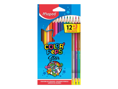 LAPIS COR  12 CORES TRIANG.+3 DUOCOLOR