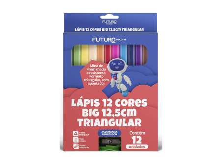 LAPIS COR JUMBO 12 CORES 12,5CM.TRIANG