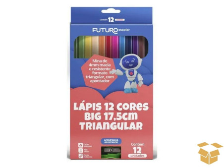 LAPIS COR JUMBO 12 CORES 17,5CM.TR.C/6