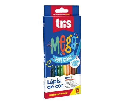 LAPIS COR  12 CORES MEGA SOFT TRIANGULAR