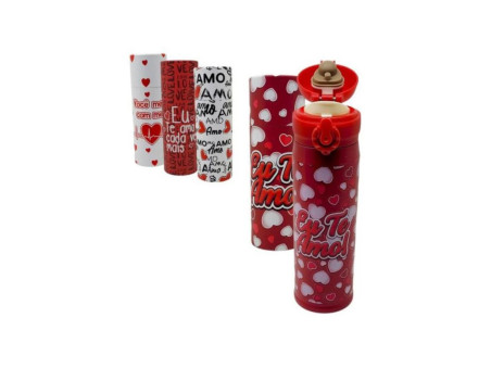 GARRAFA TERMICA LOVE C/TAMPA +ESTOJO