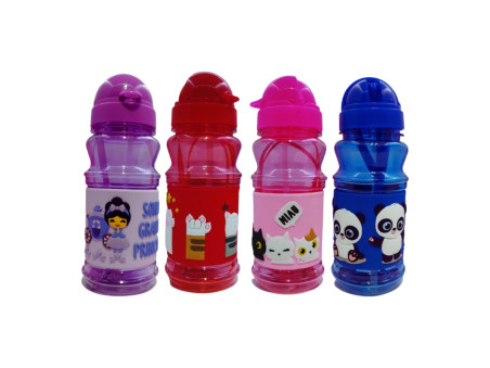 GARRAFA PLASTICA INFANTIL C/ALCA+CANUDO