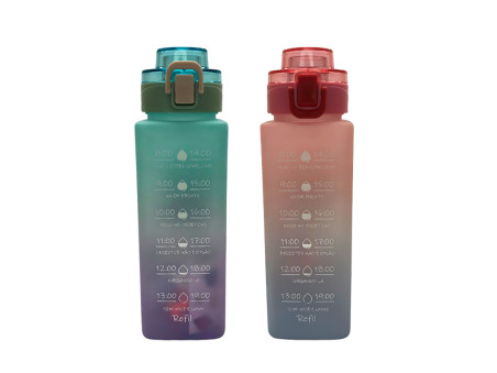 GARRAFA PLAST.QUAD.C/ALCA CORES 850ML