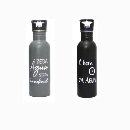 GARRAFA TERMICA INOX CORES FRASES 750ML.