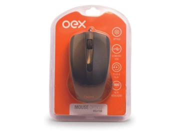 MOUSE USB OEX PRETO 1200DPI...