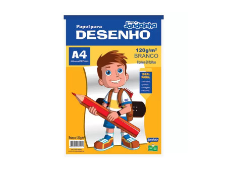 BLOCO DESENHO A4 BRANCO 120G.20F.