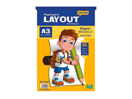 BLOCO DESENHO A3 BRANCO  63G.MARGEM 50F.